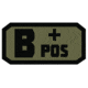 Fox Outdoor Medical and Morale Patches, B Pos - Black/Olive Drab, 84P-042