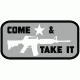 Fox Outdoor Medical and Morale Patches, Come &amp; Take It - Grey, 84P-126