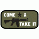Fox Outdoor Medical and Morale Patches, Come &amp; Take It - Olive Drab, 84P-125