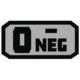 Fox Outdoor Medical and Morale Patches, O Neg - Grey/Black, 84P-057