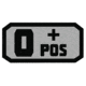 Fox Outdoor Medical and Morale Patches, O Pos - Grey/Black, 84P-056