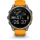 Garmin fenix 8 AMOLED 47mm GPS Watch, Sapphire, Titanium with Spark Orange/Graphite Silicone Band, 010-02904-10