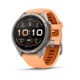 Garmin Fenix 9 Pro Watch, 43mm Case Diameter, Titanium Bezel, Shell Pink/Autumn Orange Silicone Band, 010-04335-05