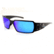 Gatorz BOXSTER Sunglasses, Black Frame, Smoked Polarized W/ Blue Mirror Lens, Polarized, BOXBLK01P-B