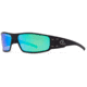 Gatorz Magnum Sunglasses, Asian Fit, Black Frame, Brown Polarized w/ Green Mirror Lens, AF-MAGBLK03P-G