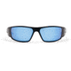 Gatorz Magnum Sunglasses, Asian Fit, Black Frame, Smoked Polarized w/ Blue Mirror Lens, AF-MAGBLK01P-B