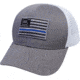 Glock AS10071 Blue Line Hat With Flag Gray/White Cotton/Mesh Snapback