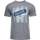 Glock Blue Line Tee, Gray Ringspun Cotton/Polyester, Short Sleeve, Medium, AP96206