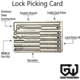 Grim Workshop Lockpick Card, Surgical Grade Stainless Construction, 3.38in x 2.13in x 0.25in, GWLOCKCRD