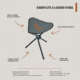 HALF RACK Karrylite Stool, 3-Legged, Grey/Orange, Medium, HR1450