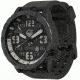 Hazard 4 Heavy Water Diver, 50mm Black Titanium GMT Watch with Tritium, Black Dial, White Texts, Green/Yellow Tritium HWD-TIPV-G-W-KW-GGYG