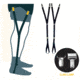 Adjustable Shirt Holders w/ Claw Clamp &amp; Foot Loop Y-Style Strap - Black