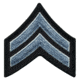 Medium 3'' Gray/Black Corporal Chevrons w/ Merrowed Border