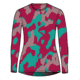 Icebreaker 260 Vertex Long Sleeve Natural Shades Crewe Top - Women's, Electrpnk/Crystal/Flxgren/J, Extra Small, IB0A56UP983XS