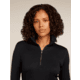 Icebreaker Merino 260 Tech Long Sleeve Half Zip Thermal Top - Womens, Black, Medium, IBB04390001M