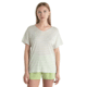 Icebreaker Merino Drayden Reversible SS Top Stripe - Womens, Ecru Heather/Glazen/S, Large, IB0A56ZWB78L