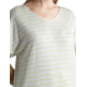 Icebreaker Merino Drayden Reversible SS Top Stripe - Womens, Ecru Heather/Glazen/S, Large, IB0A56ZWB78L