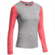 Icebreaker Oasis Long Sleeve Crew Top - Womens-Metro Heather/Grapefruit/Grapefruit-X-Small