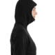 Icebreaker Women Merino 560 Realfleece Elemental LS Zip Hoodie, Black, L, IBBA56SS001L