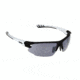 Ironman Power PLAY Sunglasses, Matte Black Rubberized with White Temples Frame, Smoke with Silver Flash Mirror Lenses 10242578.QTS