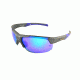 Ironman Rivalry Sunglasses, Matte Metallic Graphite Frame, Smoke with Blue Mirror Lens, 10224625.QTS