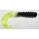 Kalin's Fishing Kalin Triple Threat Grub, 3, 2in, Black Neon/Chartreuse Glow Tail 10/Pack, 2TG10-851