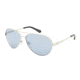 Kenneth Cole New York KC7029 Sunglasses - Shiny Light Nickeltin Frame Color, Smoke Mirror Lens Color