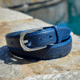 Lejon Pinnacle Leather Belt - Mens, Navy, 34, VB-115-34