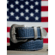Lejon Wild Bill II Leather Belt - Mens, Navy, 36, VB-8225-36