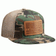 Leupold Leather Flag Flat Bill Trucker Hat, Camo/Khaki, 172593