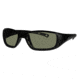 Liberty Sport Suns GLIDE Protective Eyewear Shiny Black Frame,Grey/Green w. silver flash Lens, Unisex GLIDESBLK5717130FP