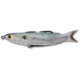 Live Target Mullet Hollow Body Topwater Lure, 6/0 SW Hooks, Floating, Silver, 1/2oz, 4-1/2in, MUH115T716