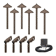Malibu 10pc Outdoor Light Kit - 6 10 Watt Halogen Cast Metal and 4 20 Watt Halogen Cast Metal Low Voltage Outdoor Lights,Brass 8308-9903-10