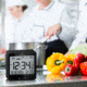 Marathon Atomic Desk Clock w/Backlight, Heat and Comfort Index, Black, CL030054-BK-00-NA