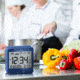 Marathon Atomic Desk Clock w/Backlight, Heat and Comfort Index, Blue, CL030054-BL-00-NA