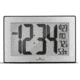 Marathon Atomic Digital Wall Clock, Black/Stainless Steel, 9.5in x 1in x 6in, CL030068-BK-SS-NA