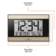 Marathon Large Atomic Wall Clock w/ Calendar and Temperature, Black/Gold, 9.7in x 2in x 6.3in, CL030052BK-GD