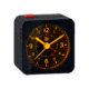 Marathon Mini Analog Alarm Clock, Black Case/Black Dial, 2.75in x 2in x 2.75in, CL030065-BK-BK-NA