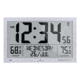 Marathon Slim Atomic Full Calendar Wall Clock w/ Indoor/Outdoor Temperature, Graphite Grey, 14.6in x 1.2in x 9in, CL030066-GG-FD-NA