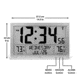 Marathon Slim Atomic Full Calendar Wall Clock w/ Indoor/Outdoor Temperature, Graphite Grey, 14.6in x 1.2in x 9in, CL030066-GG-FD-NA