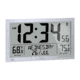 Marathon Slim Atomic Full Calendar Wall Clock w/ Indoor/Outdoor Temperature, Graphite Grey, 14.6in x 1.2in x 9in, CL030066-GG-FD-NA