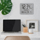 Marathon Slim Atomic Wall Clock w/ Indoor/Outdoor Temperature, Graphite Grey, 9.8in x 1.2in x 8.1in, CL030027-GG-FD-NA