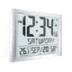 Marathon Super Jumbo Atomic Wall Clock with Full Date display and 7 Time Zones, Classic Black, LARGE, CL030061-GG-FD-NA