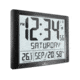 Marathon Super Jumbo Atomic Wall Clock with Full Date display and 7 Time Zones, Graphite Grey, LARGE, CL030061-BK-FD-NA
