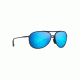 Maui Jim Alelele Bridge Aviators  Sunglasses,Matte Blue,Blue Hawaii Lens B438-03M