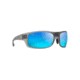 Maui Jim Big Wave Wrap  Sunglasses,Translucent Matte Grey,Blue Hawaii Lens B440-11M