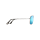Maui Jim Cook Pines Polarized Aviator  Sunglasses,Silver,Blue Hawaii Lens B774-17