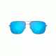 Maui Jim Cook Pines Polarized Aviator  Sunglasses,Silver,Blue Hawaii Lens B774-17