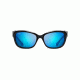 Maui Jim Plumeria Polarized Cat Eye  Sunglasses,Black with Crystal,Blue Hawaii Lens B768-02K