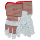 MCR Safety 1210 Long Gauntlet Split Leather Palm Work Gloves, C Grade Shoulder Leather, 4.5in Rubberized Safety Cuff, Gray, Large, 1210